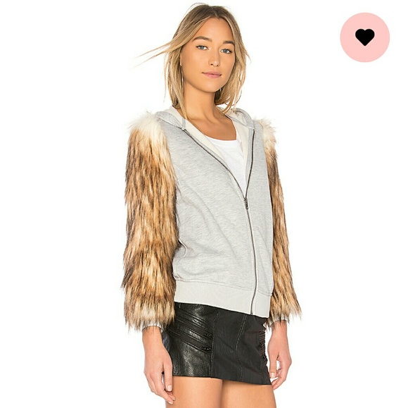 X REVOLVE Elliot Faux Fur Hoodie Jacket - Picture 4 of 7